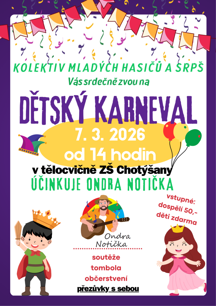 dětský karneval 2026